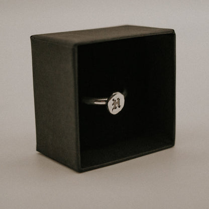 Old English Personalised Stamped Pebble Ring