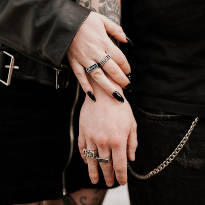 Husband Enamel Signet Ring