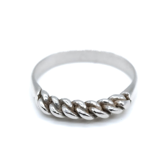 Sterling Silver Twisted Stacking Band - Size UK O / US 7