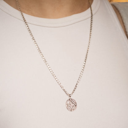 Sterling Slver Celtic Knot Curb Chain Necklace