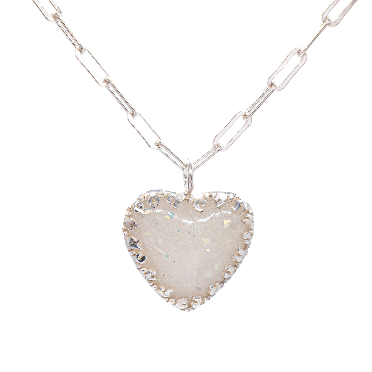 Mother of Flames Gothic Heart Breastmilk and Ashes Memorial Necklace