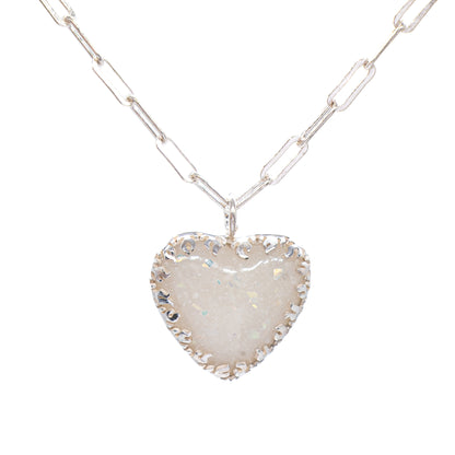 Mother of Flames Gothic Heart Breastmilk and Ashes Memorial Necklace