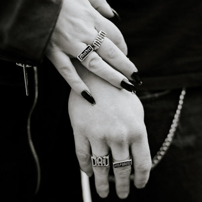 Mother Enamel Signet Ring