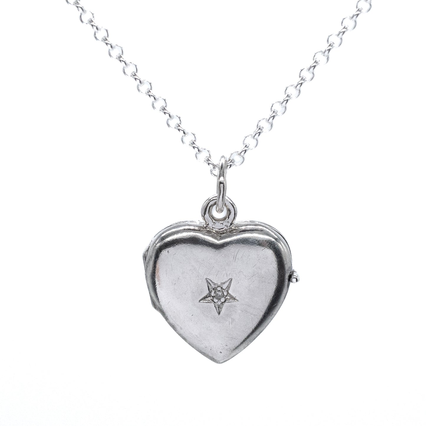 Sterling silver Diamond Heart Locket Necklace