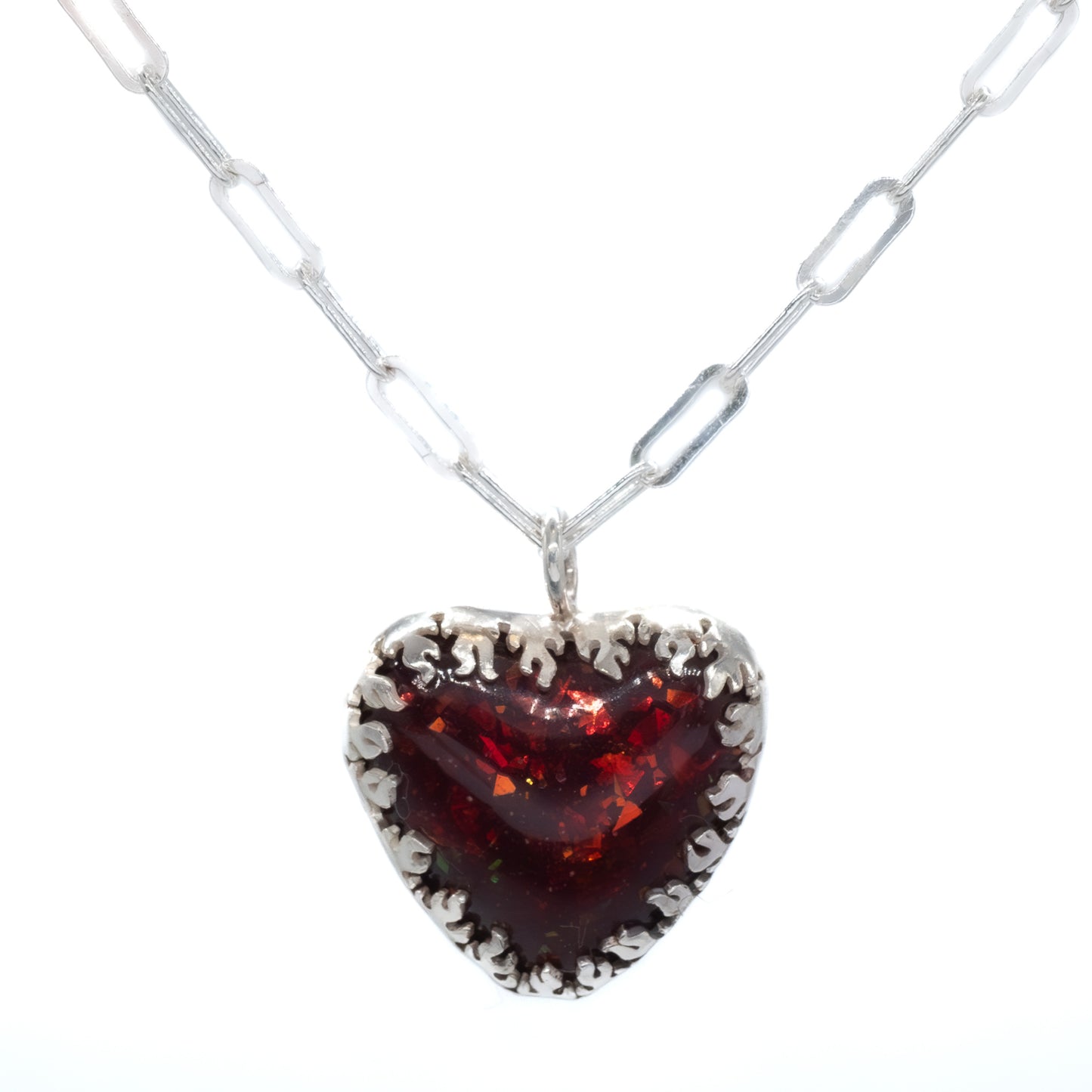 Mother of Flames Gothic Heart Breastmilk Necklace