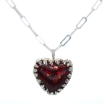 Mother of Flames Gothic Heart Breastmilk Necklace