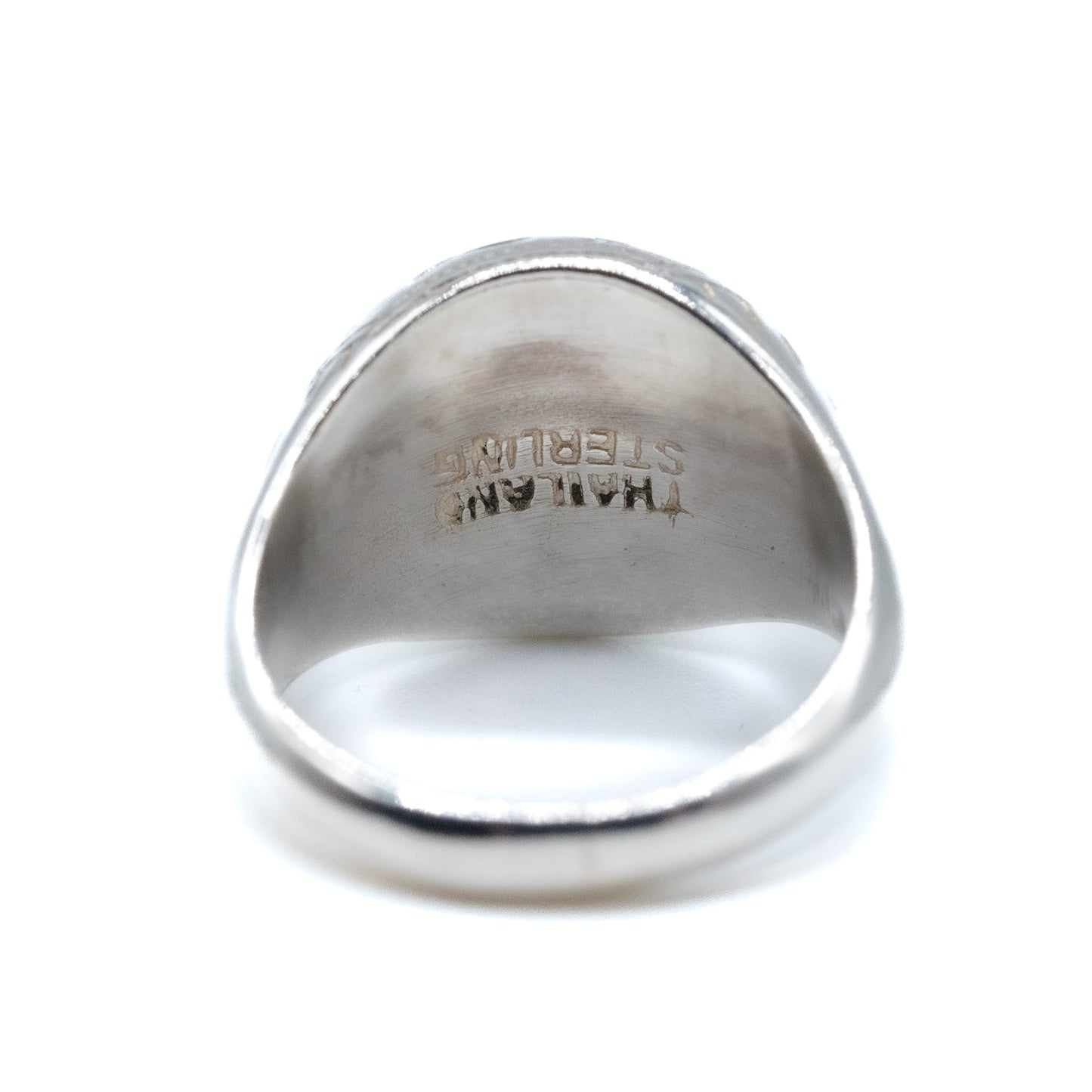 Sterling Silver Engraved Dome Ring - Size UK J / US 5