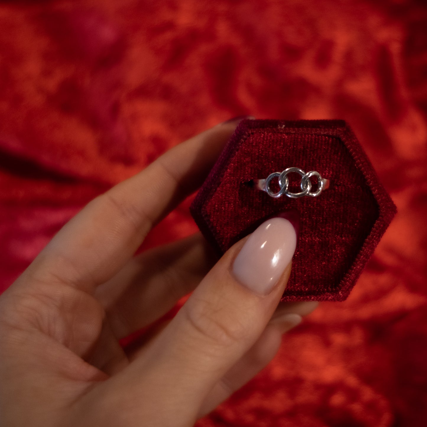 Sterling silver 3 Knot Ring - Size UK S / US 9