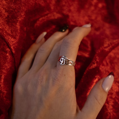 Sterling Silver Eye of Horus Ring - Size UK O / US 7