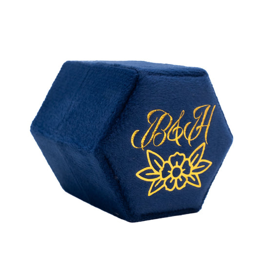Traditional Tattoo Initial Flower Wedding Ring Box