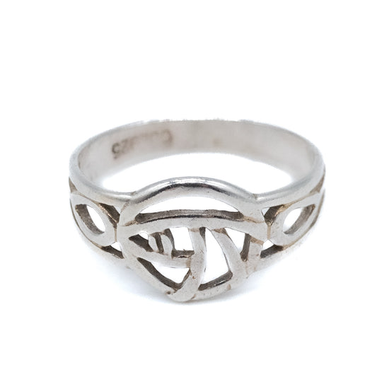 Sterling Silver Eye of Horus Ring - Size UK O / US 7