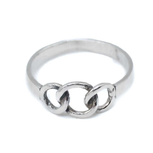 Sterling silver 3 Knot Ring - Size UK S / US 9
