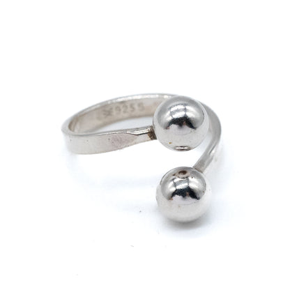 Sterling Silver Adjustable Silver Ball Ring