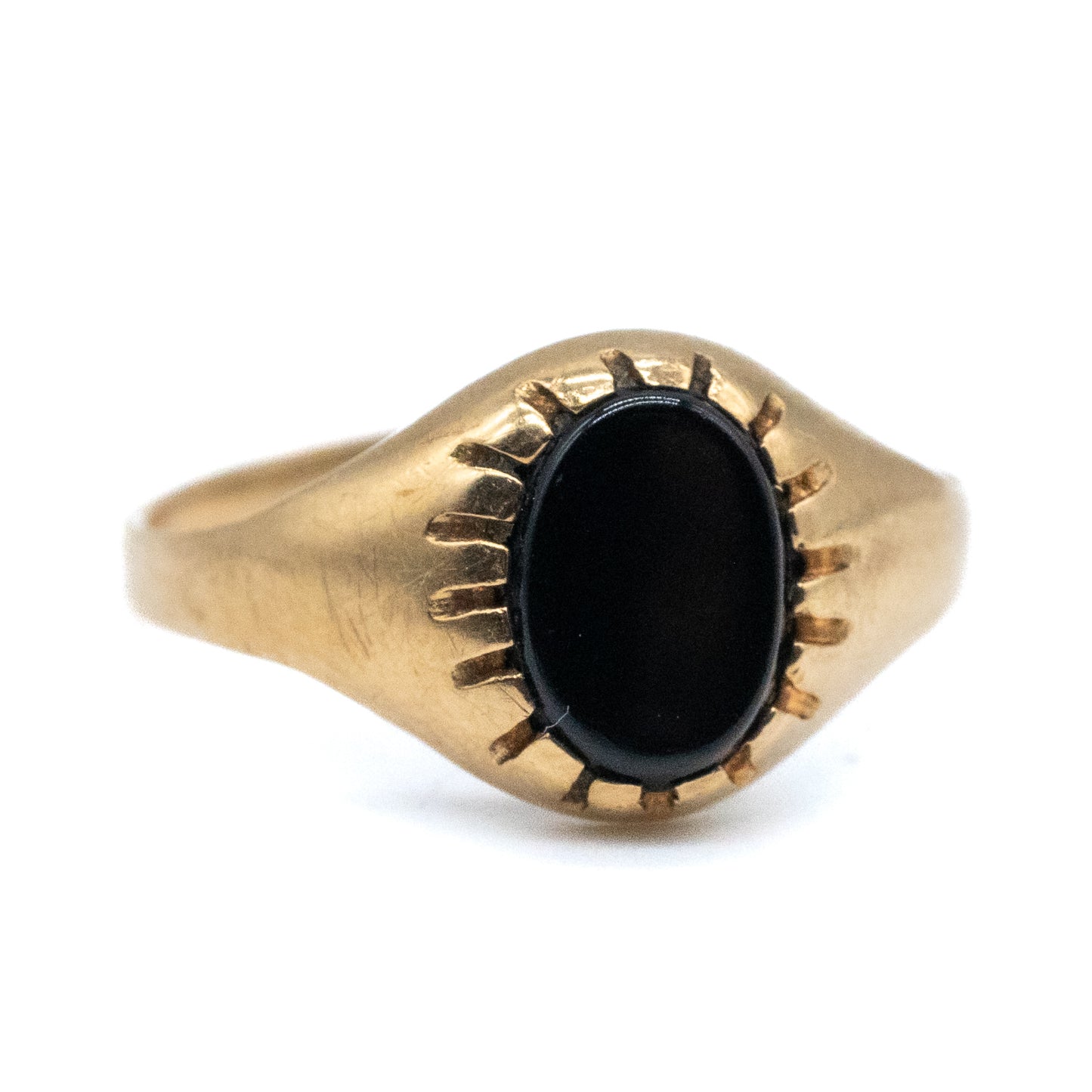 9ct Gold Onyx Signet Ring - Size UK M / US 6