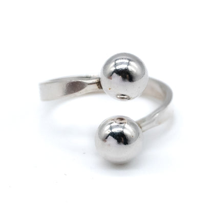 Sterling Silver Adjustable Silver Ball Ring