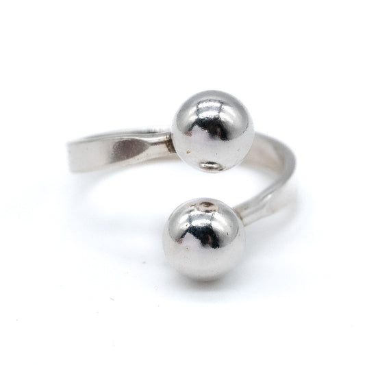 Sterling Silver Adjustable Silver Ball Ring