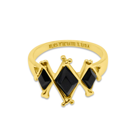 Gold The Obsidian Marrow Black Gemstone Ring