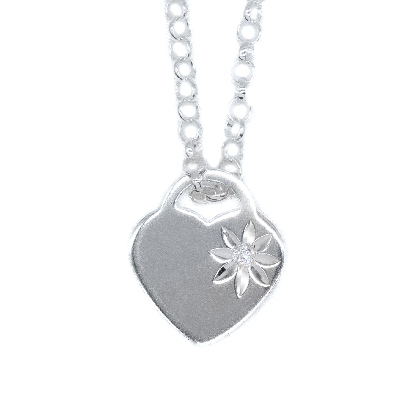 Sterling silver CZ Heart Necklace