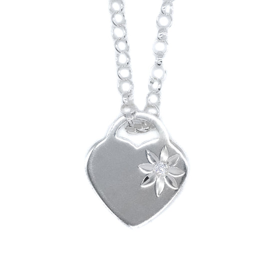Sterling silver CZ Heart Necklace