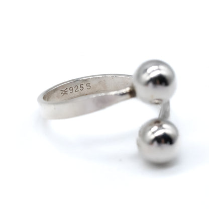 Sterling Silver Adjustable Silver Ball Ring
