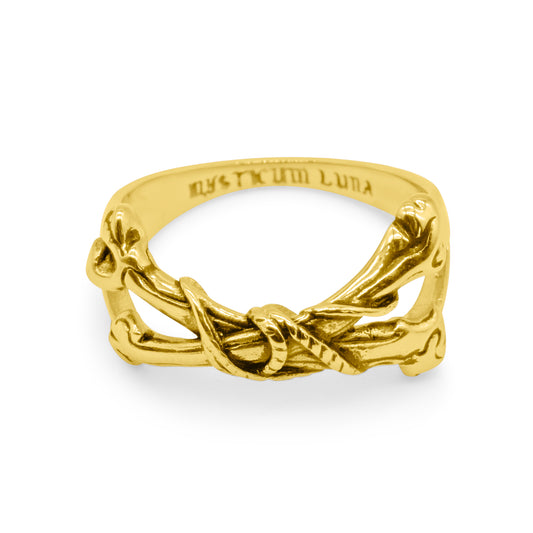 Gold The Tethered Remains Bone Ring