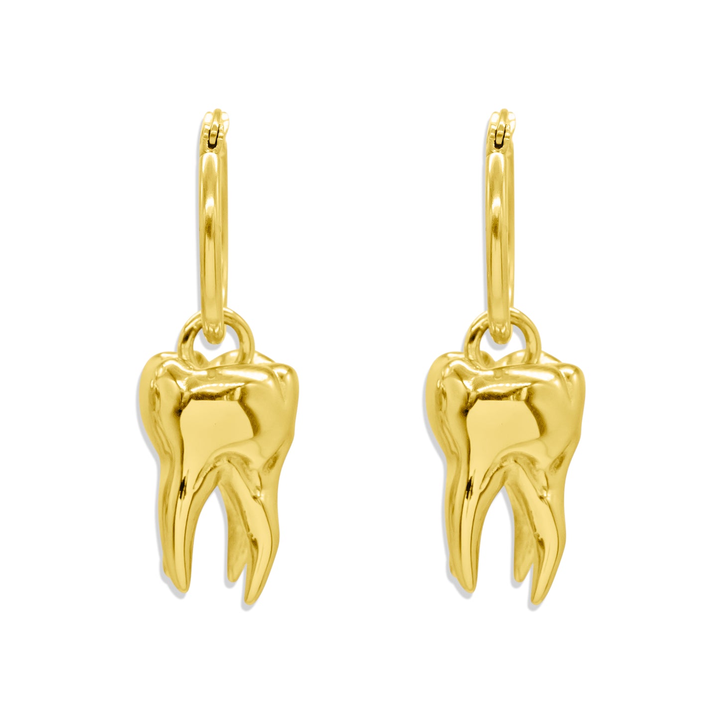 Gold Lover’s Remnant Heavy  Tooth Earrings