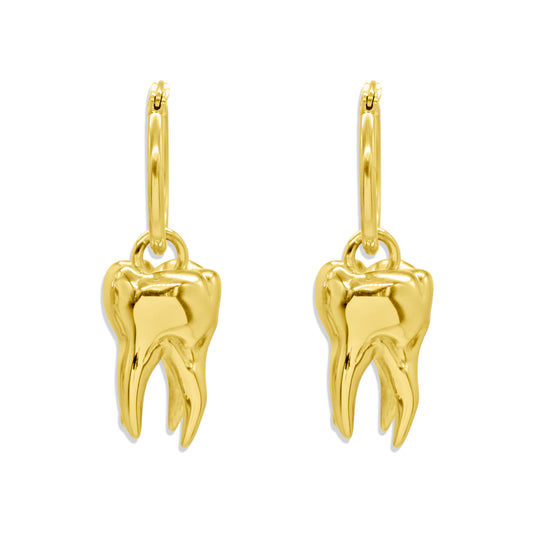 Gold Lover’s Remnant Heavy  Tooth Earrings