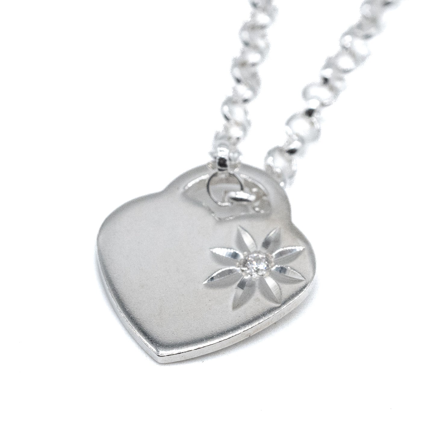 Sterling silver CZ Heart Necklace