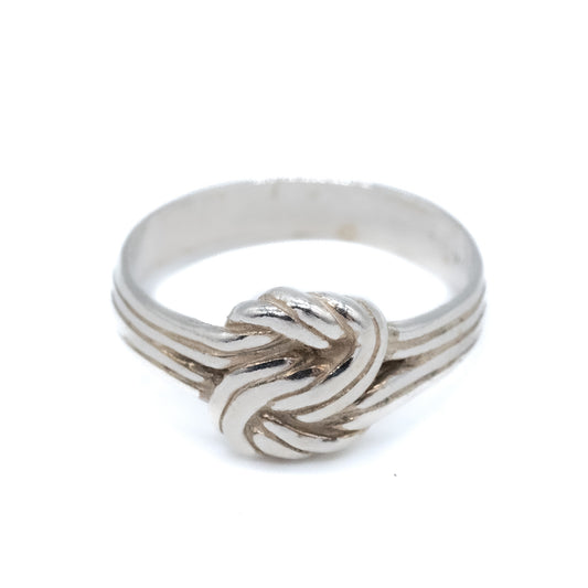 Sterling Silver Single Knot Band - Size UK S / UK 9