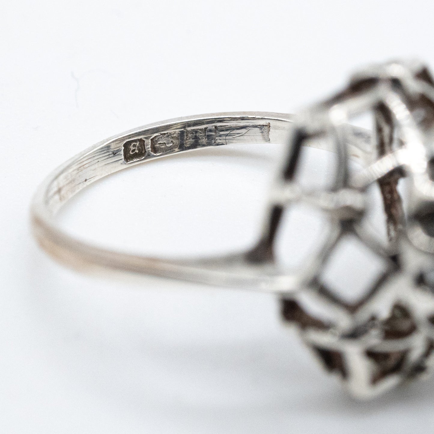 Sterling Silver Doublet Opal Ring - Size UK M / US 6