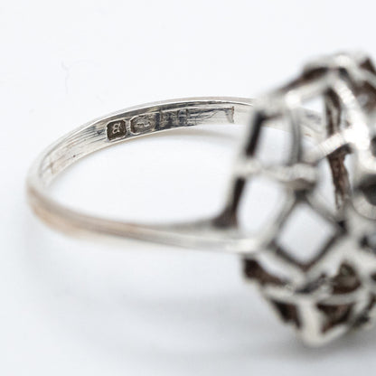 Sterling Silver Doublet Opal Ring - Size UK M / US 6