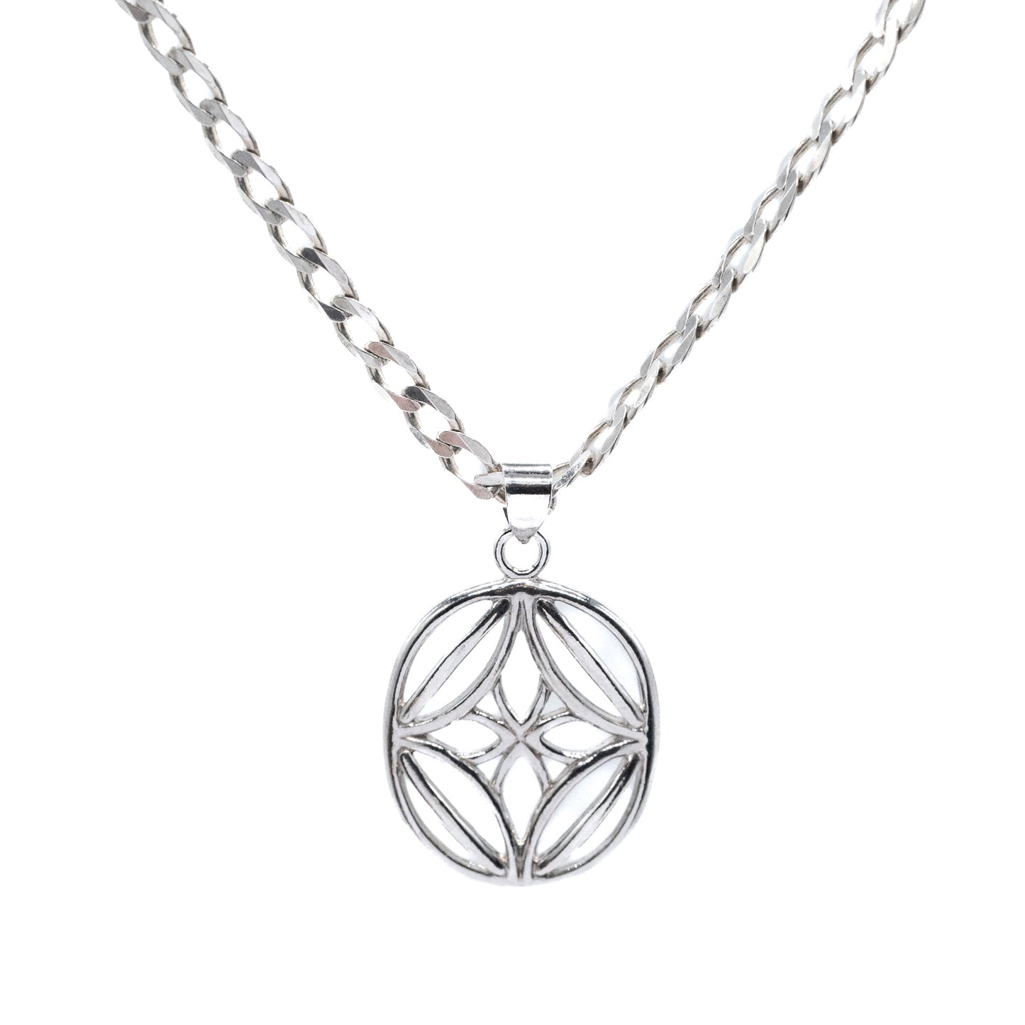 Sterling Slver Celtic Knot Curb Chain Necklace