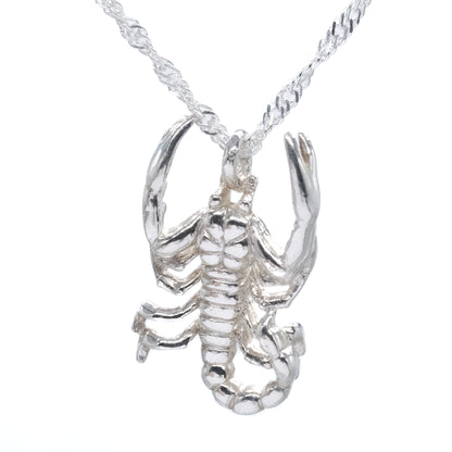 Sterling Silver Scorpion Twisted Rope Chain Necklace