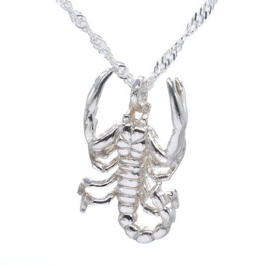 Sterling Silver Scorpion Twisted Rope Chain Necklace