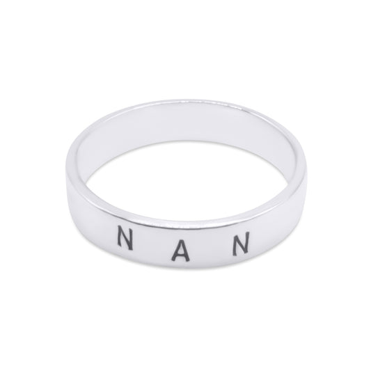 Hand Stamped Personalised Sterling Silver Name Ring