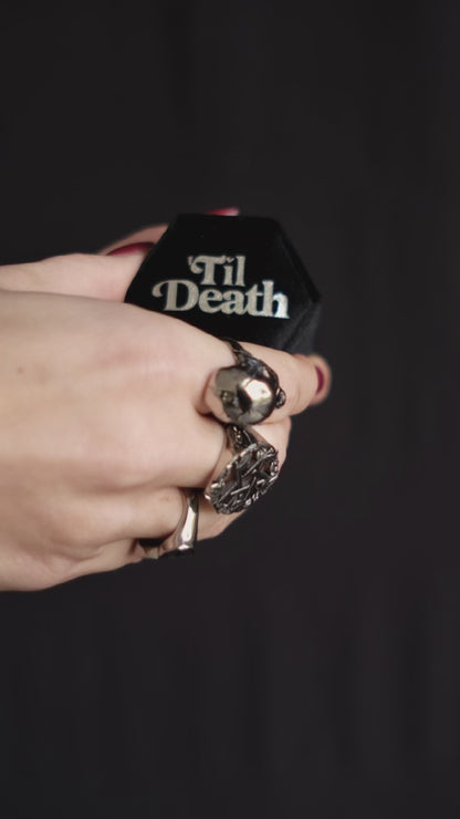 Black Hexagon 'Til Death Wedding Ring Box