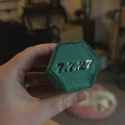 Hexagon Old English Personalised Wedding Ring Box