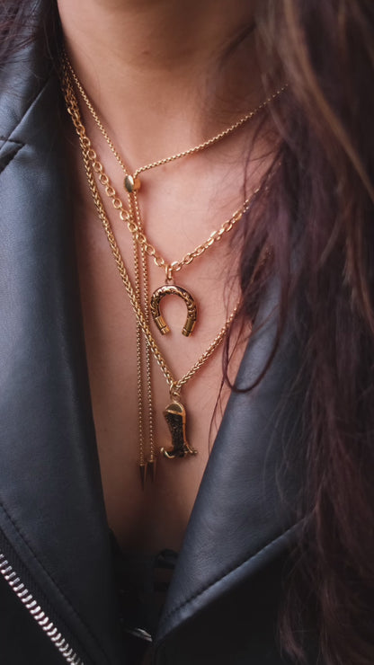 Outlaw Bolo Spike Necklace Gold
