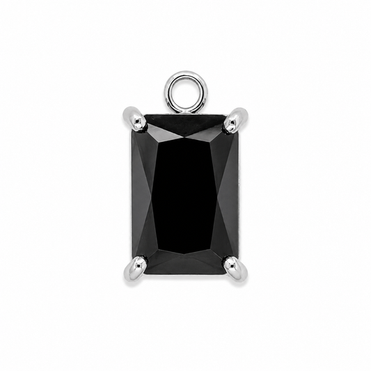 Black Rectangle CZ Charm