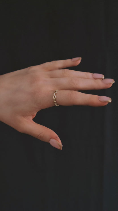 Chained Up Gold Plain Chain Ring