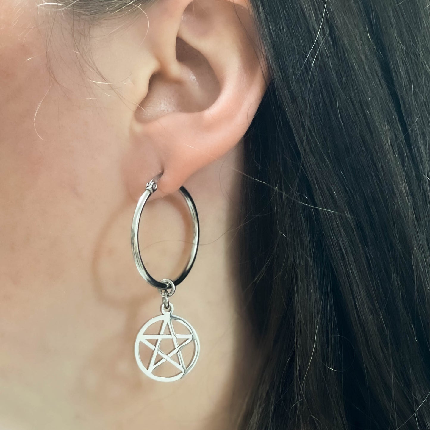 Pentacle Hoops Mysticum Luna