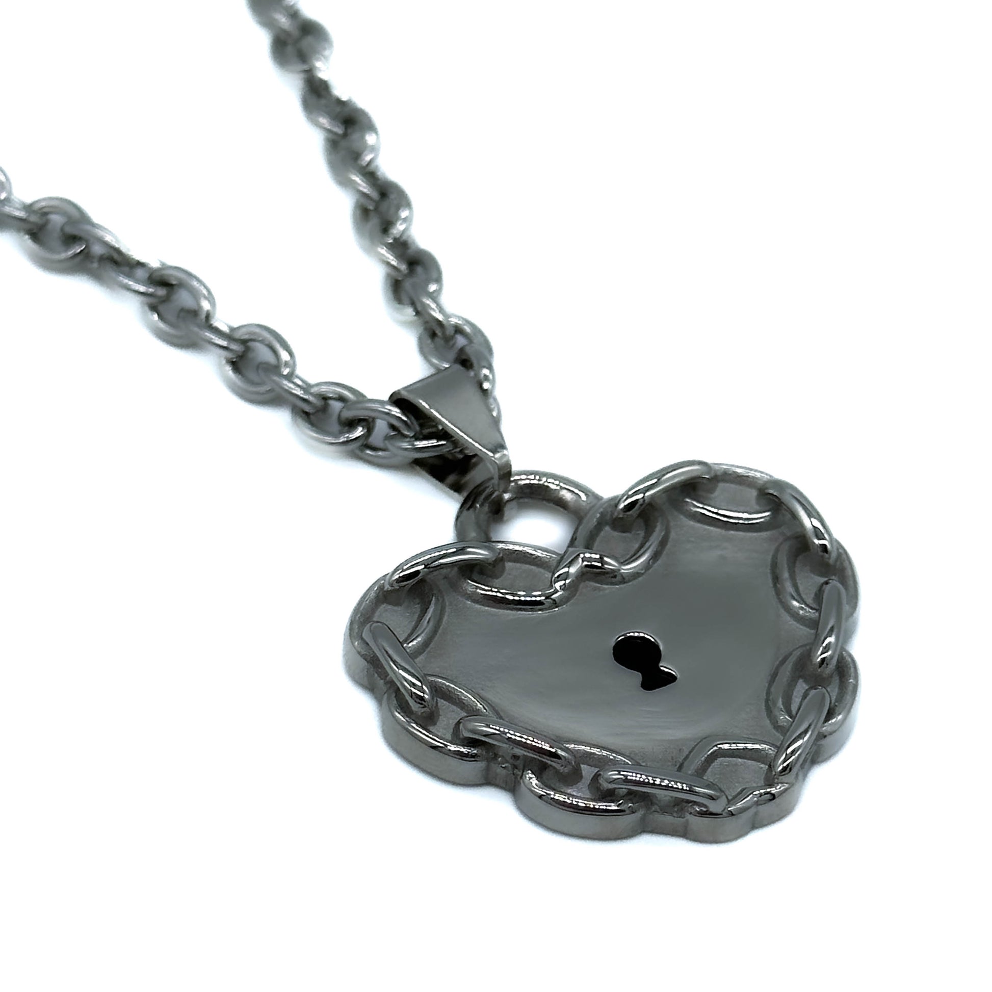 Chained Up Heart Padlock Necklace Mysticum Luna