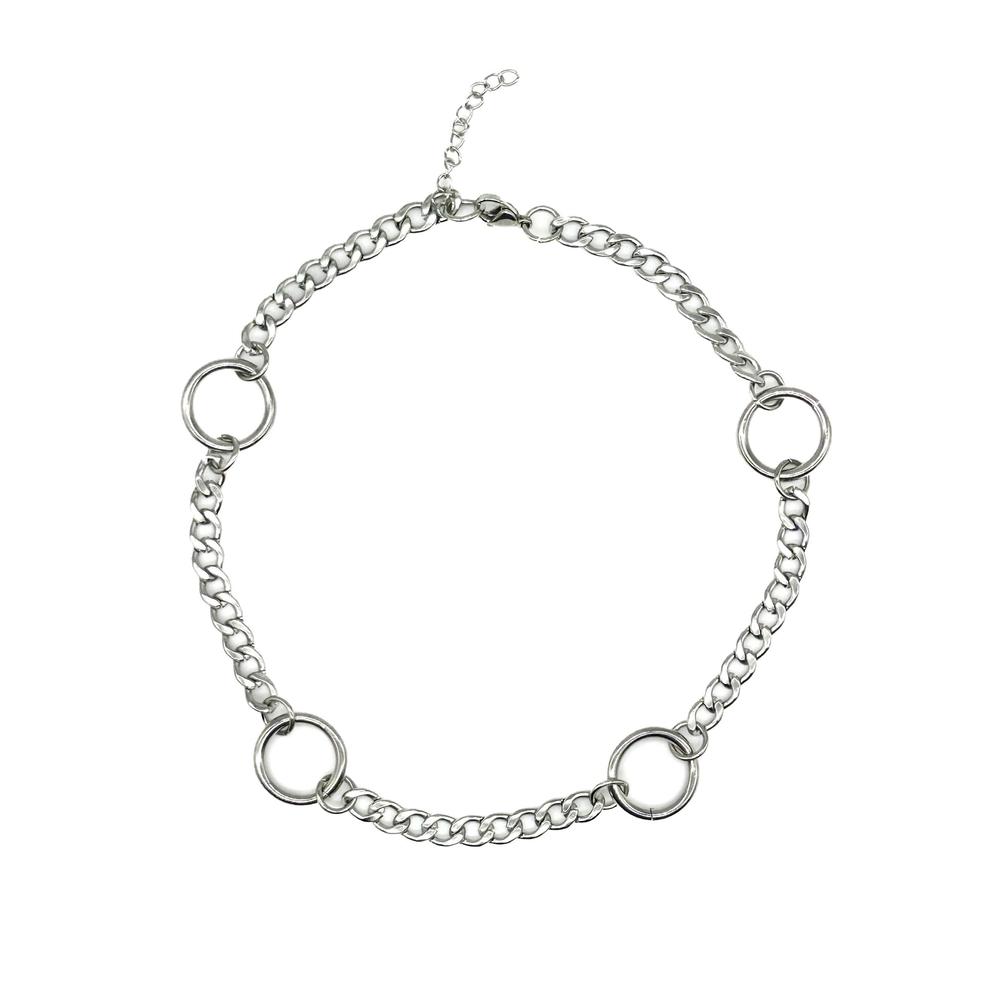 Aura O Ring Curb Chain Choker Necklace Mysticum Luna