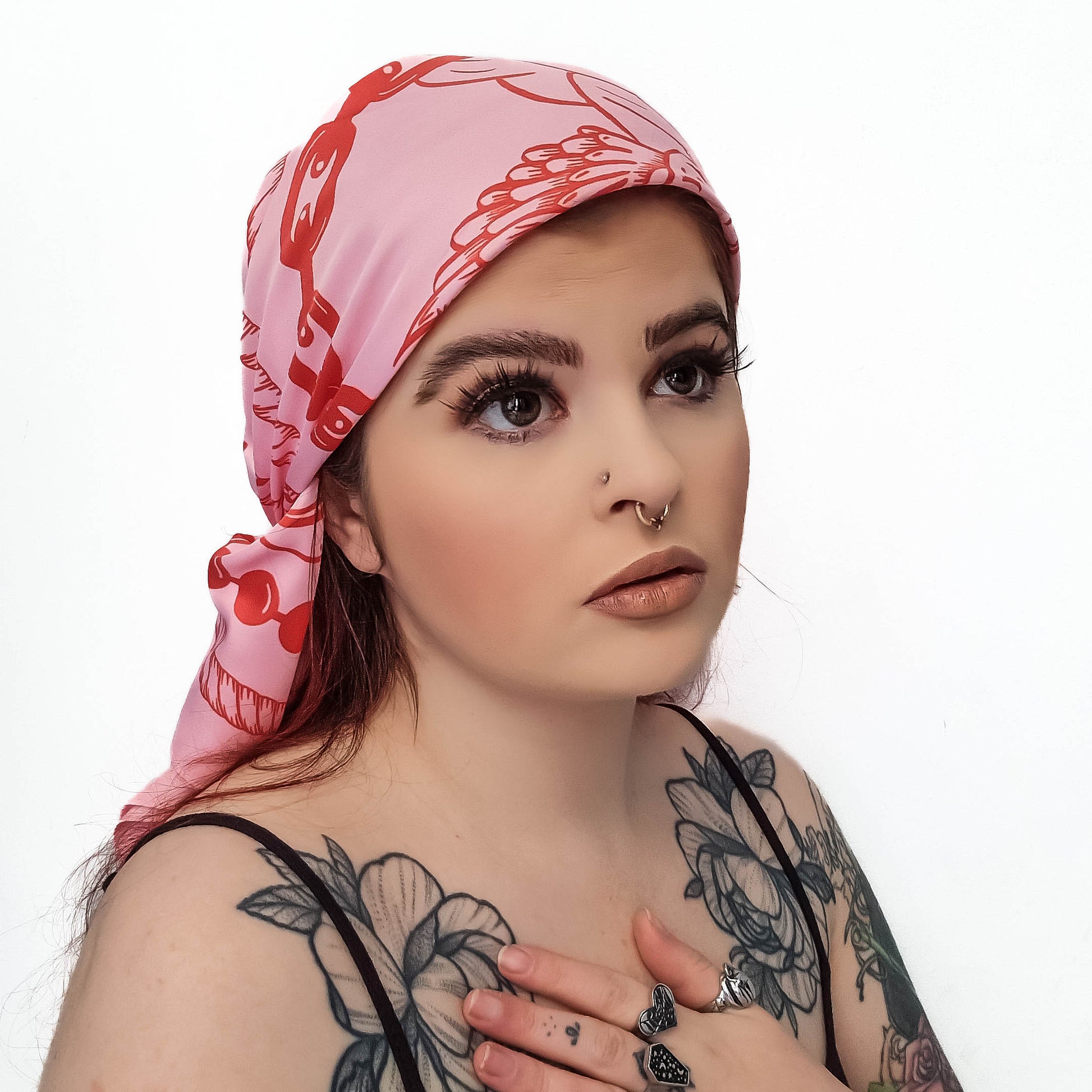 Chained Up Cupid Pink Headscarf Mysticum Luna