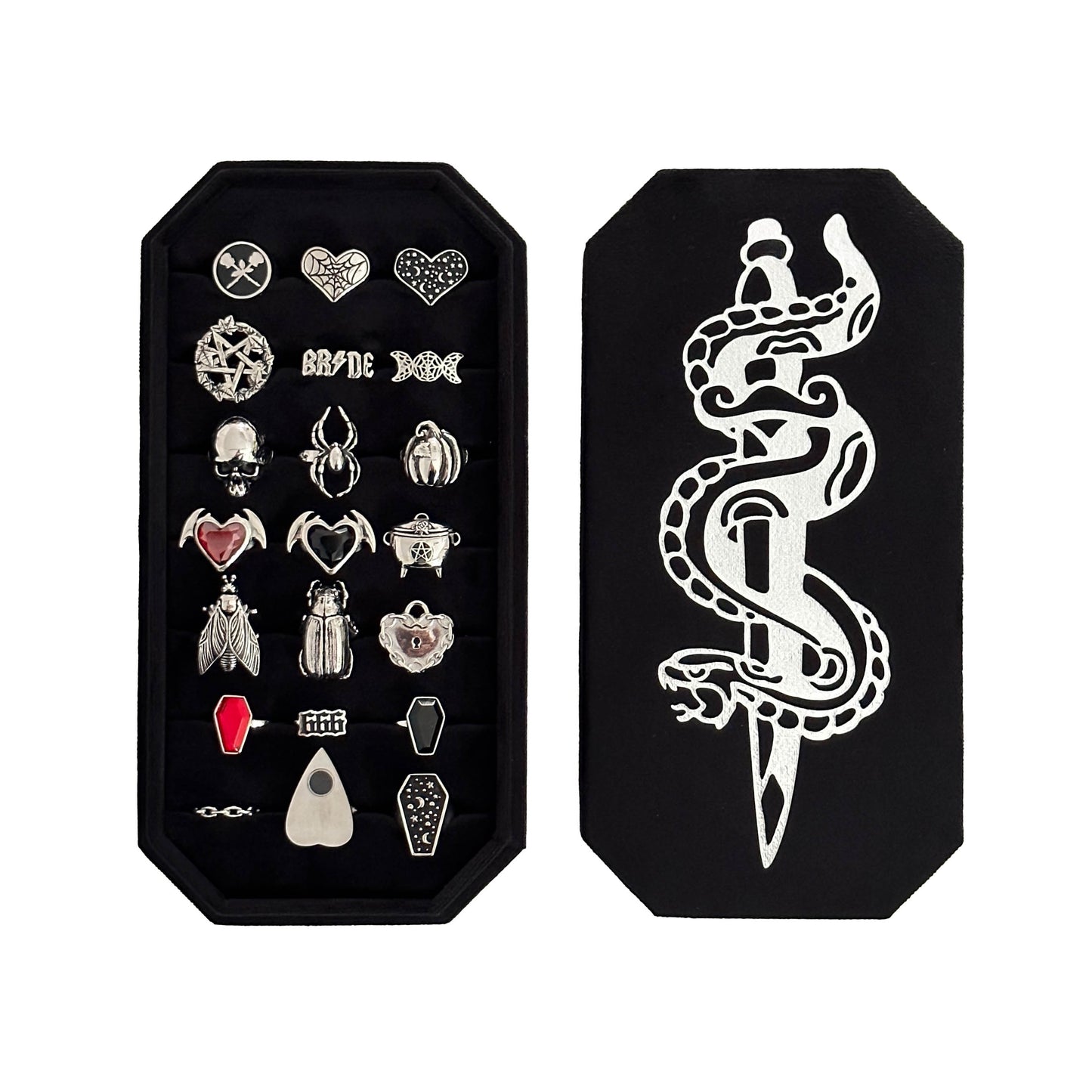 Snake and Dagger Black Ring Holder Mysticum Luna