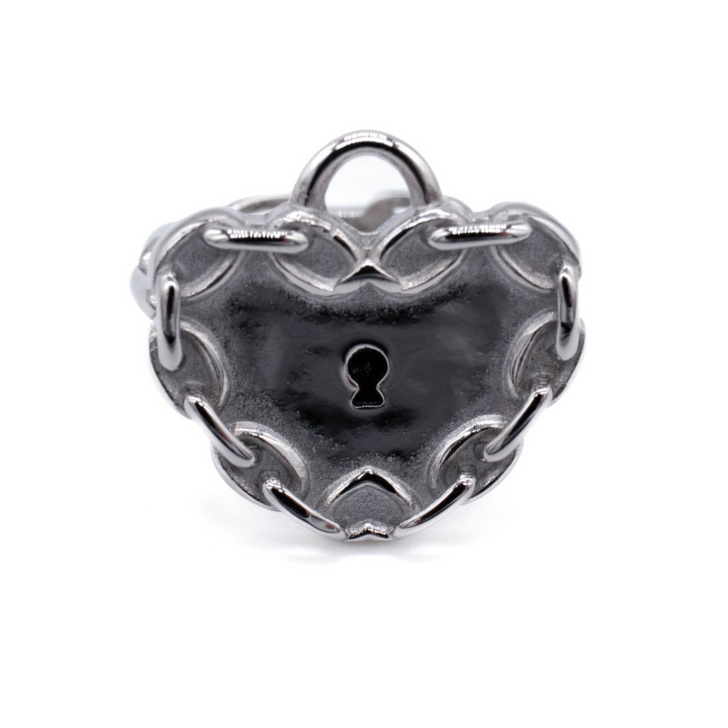 Chained Up Heart Padlock Ring Mysticum Luna