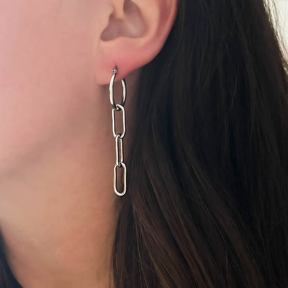 Paperclip Chain Hoop Earrings Mysticum Luna