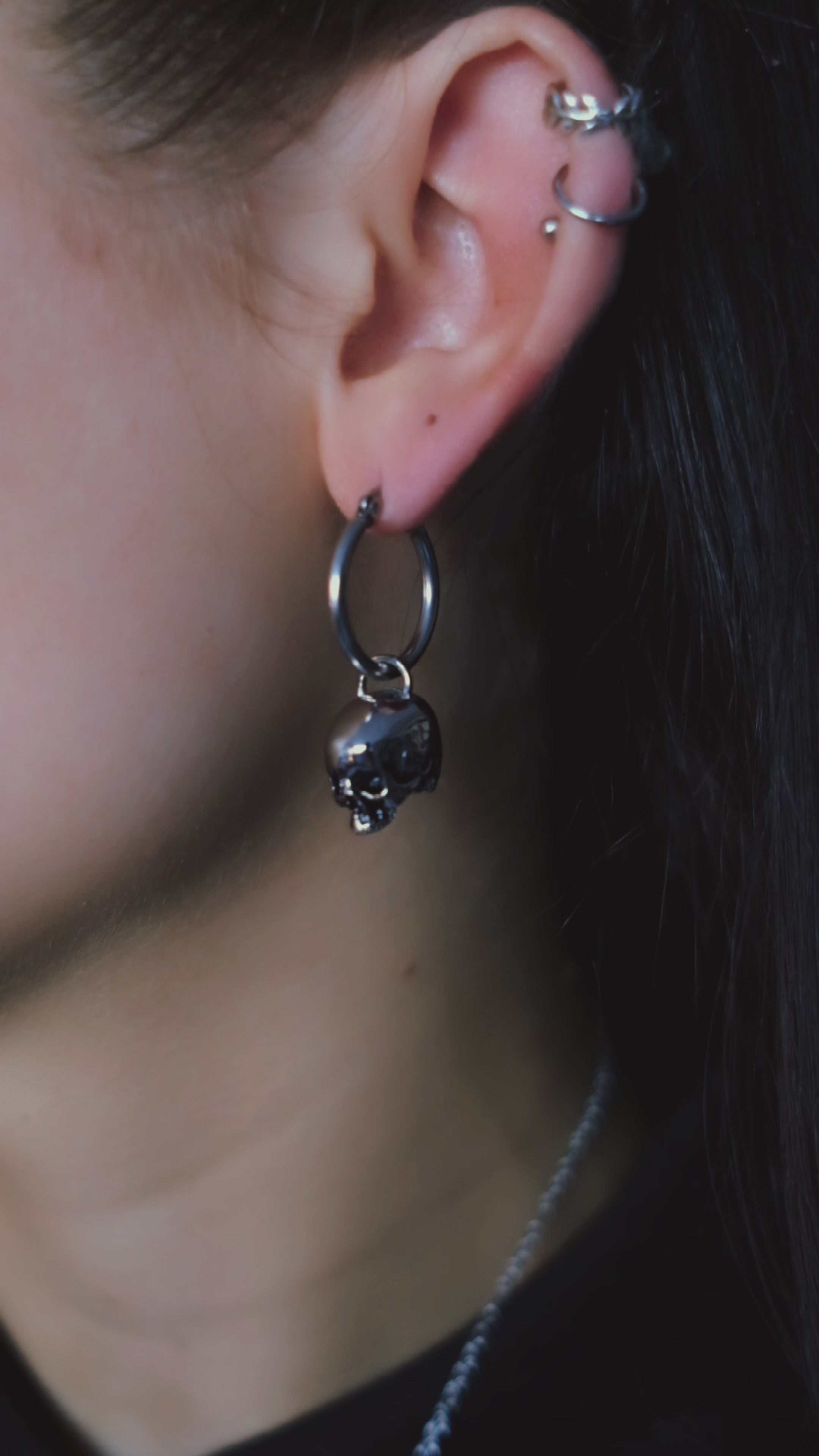 Hel Skull Earrings | Mysticum Luna Gothic Earring Collection