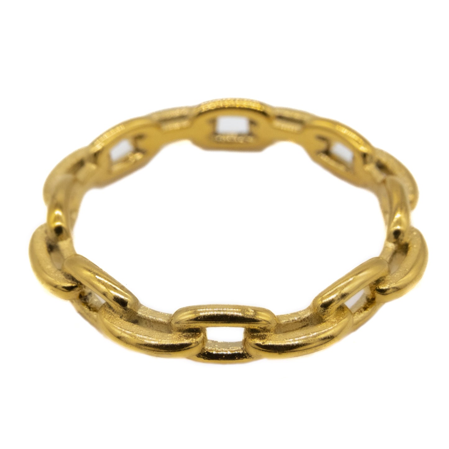 Chained Up Gold Plain Chain Ring Mysticum Luna