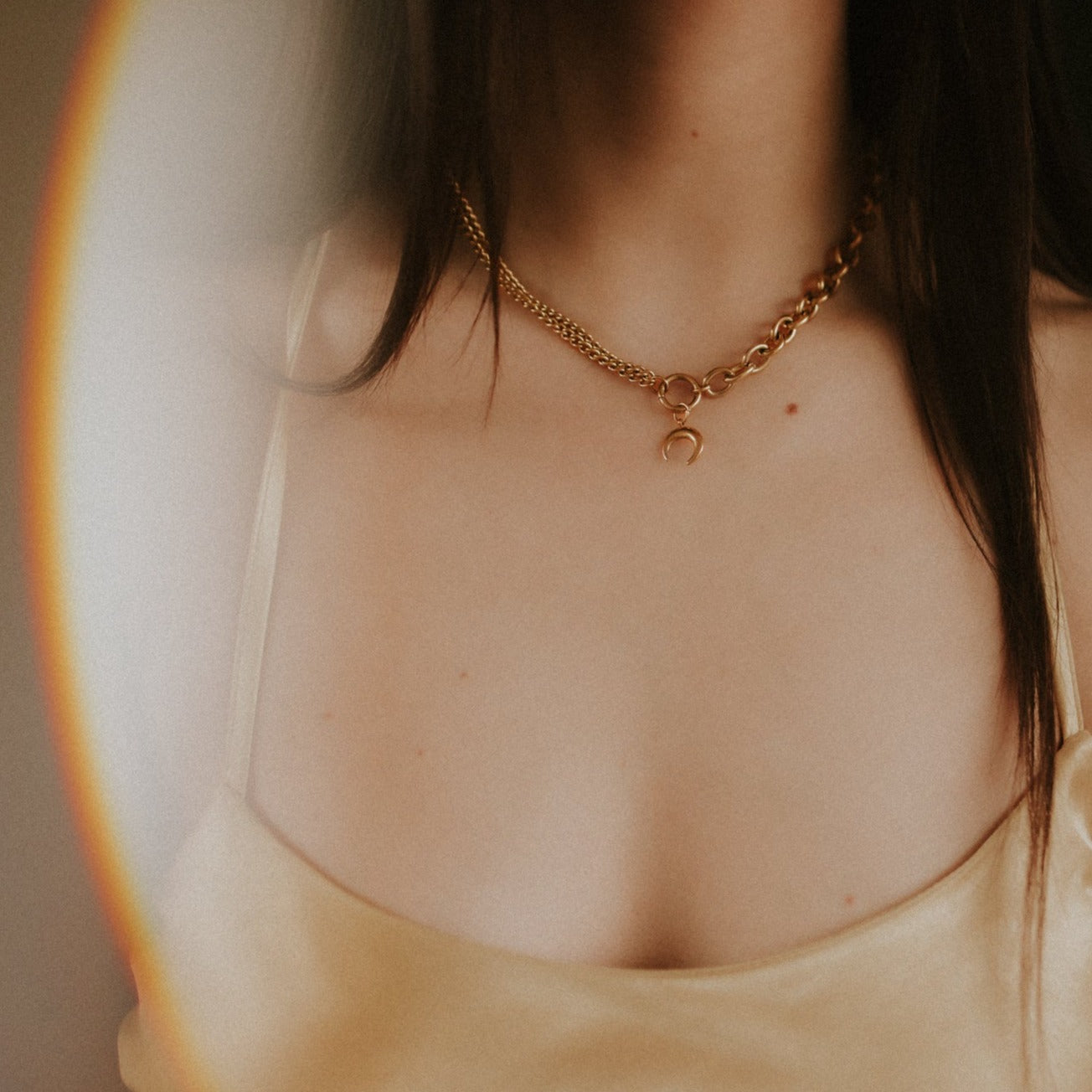 Selene Gold Crescent Moon Necklace Mysticum Luna